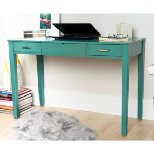 dual monitor desk with drawers